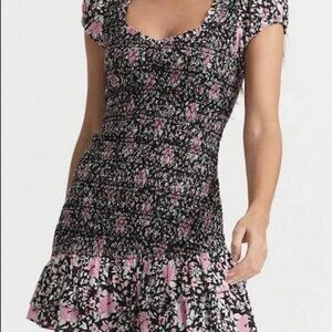 LoveShackFancy- Trevor Dress Raspberry Spice Latte Smocked Printed S